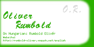 oliver rumbold business card