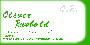 oliver rumbold business card